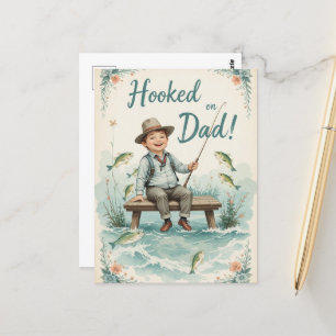 Verslaafd aan papa Gevist Schattigee Vaderdag Groe Briefkaart