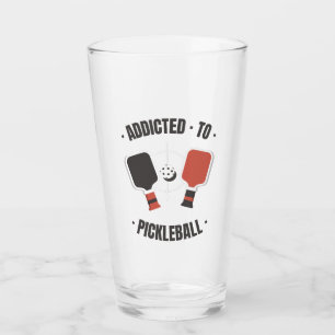 Verslaafd aan Pickleball Drink Glass Glas