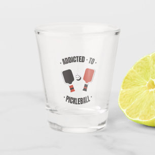 Verslaafd aan Pickleball Shot Glass Glas