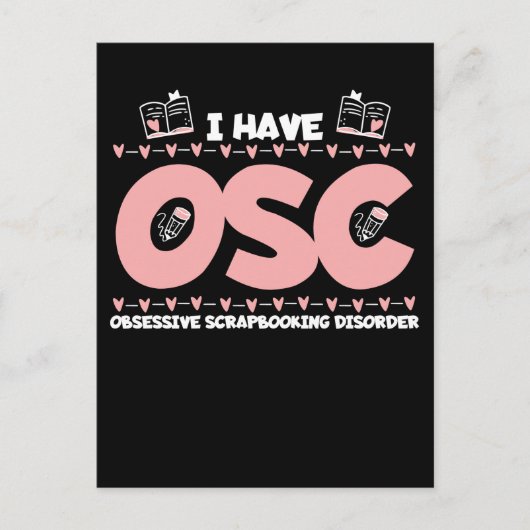 Verslaafd aan scrapbooten Crafter Grappig Boek Briefkaart (Voorkant)