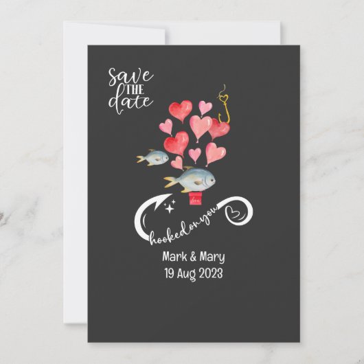 Verslaafd aan u vissen liefhebbers Bruiloft Waterv Kaart (Voorkant)