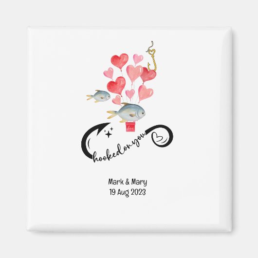 Verslaafd aan u vissen liefhebbers Bruiloft Waterv Magneet (Voorkant)