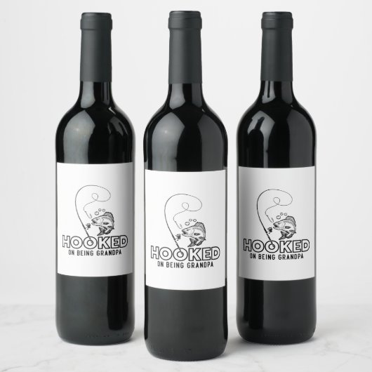 Verslaafd om opa te zijn wijn etiket (Flessen)