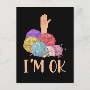 Verslaafde moeder tante Yarn Lover Briefkaart