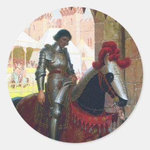 Verslagen, door Edmund Blair Leighton Ronde Sticker