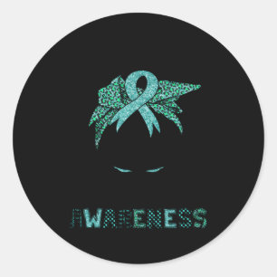 Verslaving Herstel Bewustzijn Messy Hair Bun Voor Ronde Sticker