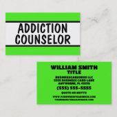 Verslavingsadviseur Neon Green Visitekaartje (Voorkant / Achterkant)