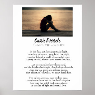 Verslavingsgedicht Memorial met foto Poster