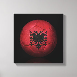 versleten Albanese vlag Football Voetbal Canvas Afdruk