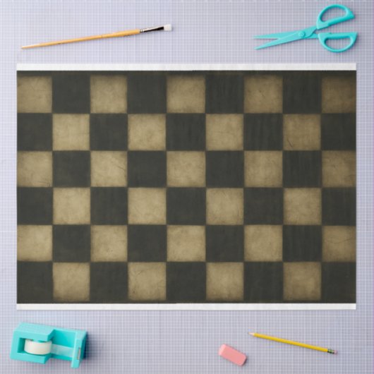 Versleten dambordpatroon ontkoppelingspapier tissuepapier (Craft)