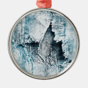 versleten denim metalen ornament