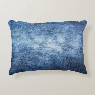Versleten denim stof, gestructureerde achtergrond. accent kussen