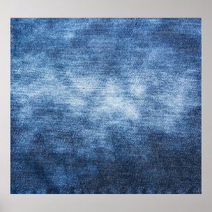 Versleten denim stof, gestructureerde achtergrond. poster