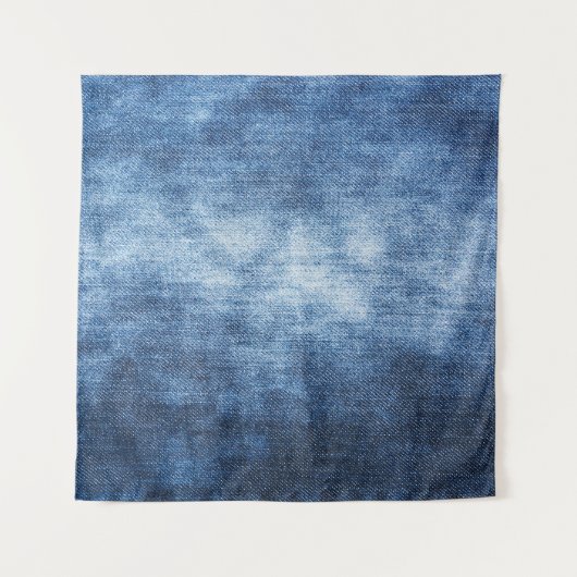 Versleten denim stof, gestructureerde achtergrond. wandkleed (Voorkant)