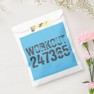 Versleten en bekrast tekst Workout 247365 blauw Bedankzakje
