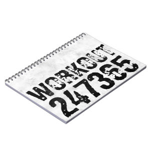Versleten en bekrast tekst Workout 247365 rustiek Notitieboek
