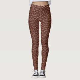 Versleten faux bruin leder leggings