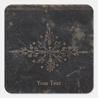 versleten Fleur-de-lis Boek Hoesje Vierkante Sticker