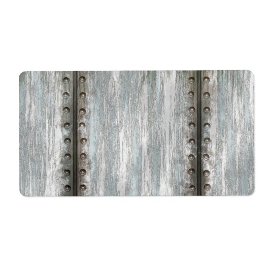 versleten geklonken metalen grunge geweven etiket (Voorkant)