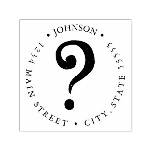 versleten gestructureerd vraagteken retourlabel  zelfinktende stempel