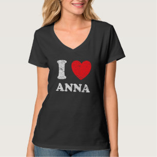 Versleten Grunge Versleten Stijl Ik Hou Van Anna T-shirt