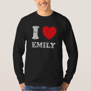 Versleten Grunge Versleten Stijl Ik Hou Van Emily T-shirt