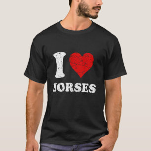 Versleten Grunge Versleten Stijl Ik Hou Van Paarde T-shirt
