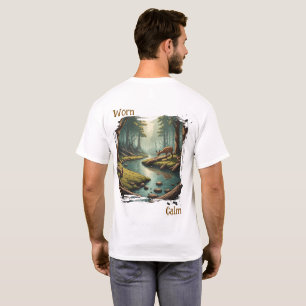 Versleten Kalme Drijfhout Bos Stroom Wilde Dieren T-shirt