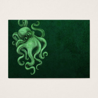 Versleten  octopus illustratie - Groen Visitekaartjes