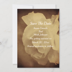  versleten sepia Roos bloemenbruiloft Save The Date