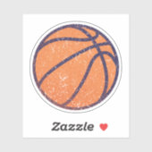 Versleten, verdrietige grunge basketbal sticker (Vel)