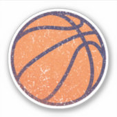 Versleten, verdrietige grunge basketbal sticker (Voorkant)