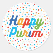 Versluiting Happy Purim-stickers Ronde Sticker (Voorkant)