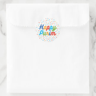 Versluiting Happy Purim-stickers Ronde Sticker