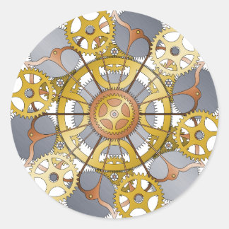 Versnellingen en Cogs Mandala Ontwerp Ronde Sticker