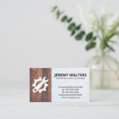 Versnellingsmoersleutel Logo | Houten achtergrond Visitekaartje (Staand voorkant)