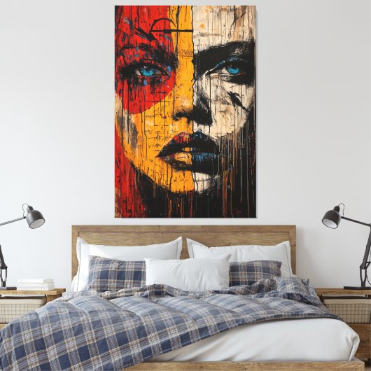 Versnipperde expressie Hedendaags expressionistisc Canvas Afdruk (Insitu (Slaapkamer))