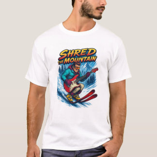 Versnipperen op beide manieren Skiën en gitaar spe T-shirt