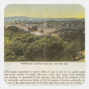 Verso Alameda County, Oakland en de baai Vierkante Sticker