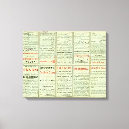 Verso State of Texas Canvas Afdruk (Voorkant)