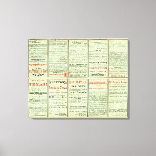 Verso State of Texas Canvas Afdruk (Voorkant)