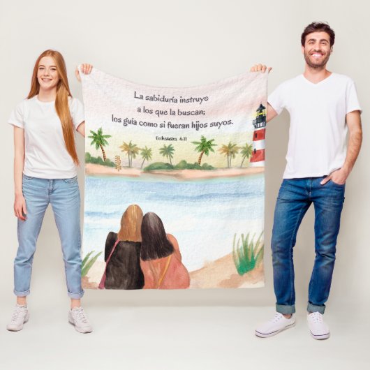 Versos Motivacionales Biblicos en Español Fleece Deken (In situ)