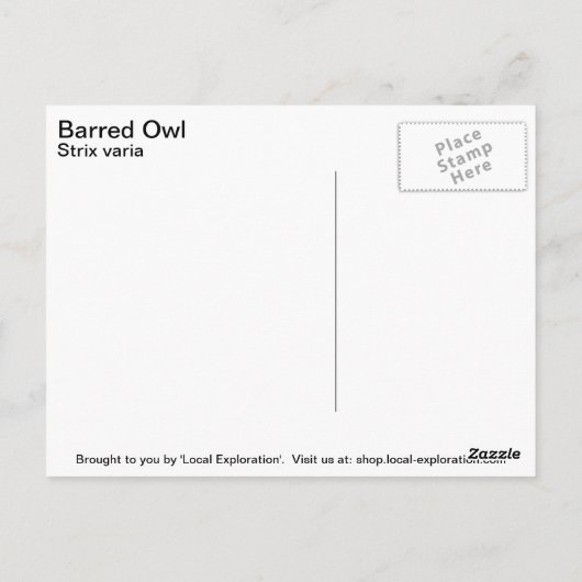 Versperde Uil Briefkaart (Achterkant)