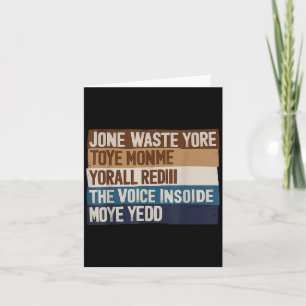 Verspil je tijd niet aan mij om de voice inside te kaart