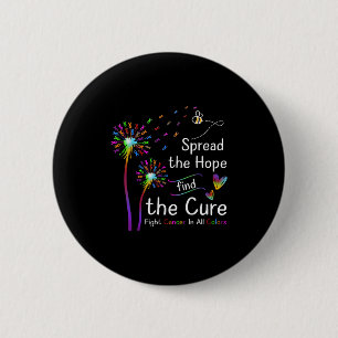 Verspreid de hoop Vind de genezing kleuren kanker  Ronde Button 5,7 Cm