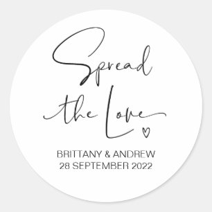 Verspreid de Liefde Bruiloft Favor Jam Jar Candle Ronde Sticker