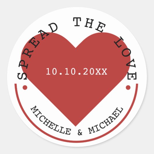 Verspreid de liefde Jam Jelly bruiloft gunst Ronde Sticker (Voorkant)