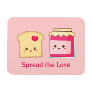 Verspreid de liefde met Cute Toast and Jam Magneet