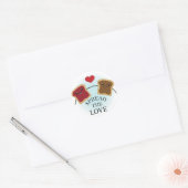 VERSPREID DE LIEFDE RONDE STICKER (Envelop)