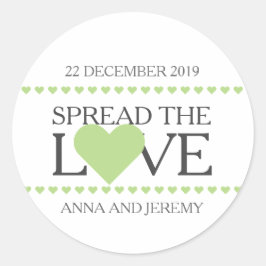 Verspreid de liefde sticker bruiloft gunsten jam h